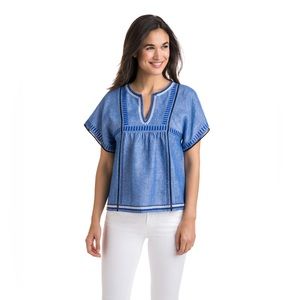 Vineyard Vines Geo Embroidered Top